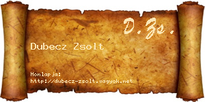 Dubecz Zsolt névjegykártya